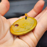 NZ Greenstone Pounamu Disk Pendant Necklace (N422)