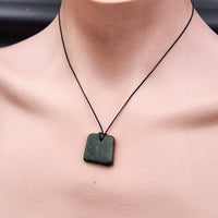 Natural Greenstone Pendant Necklace (AJJC2433)