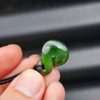 Natural Greenstone Small Twist Pendant Necklace