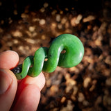 NZ Greenstone Pounamu Triple Twist Pendant Necklace (N970)