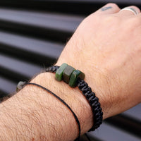 New Zealand Greenstone One Off Macrame Bracelet (1A3-750)