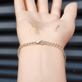 Solid Sterling Silver & Natural Raw Citrine Stone Small Handmade Chain Bracelet
