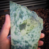 590g Raw Nephrite Jade Carving Slice (R14B681)