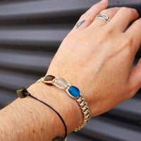 Rustic Recycled Sea Glass One Off Macrame Bracelet (1A3-710)
