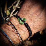 NZ Greenstone Pounamu One Off Macrame Bracelet (1A3-835)