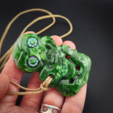 Natural Jade Hei Tiki Pendant Necklace (N2154)