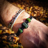 NZ Greenstone Pounamu One Off Macrame Bracelet (1A3-841)