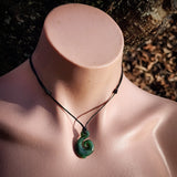 NZ Greenstone Pounamu Koru Pendant Necklace (N992)