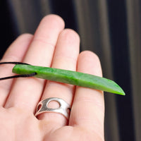 NZ Greenstone Pounamu Toki Pendant Necklace (N183)