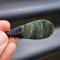 NZ Greenstone Pounamu Patu Pendant Necklace (N372)