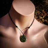 NZ Greenstone Pounamu Koru Pendant Necklace (N989)