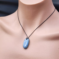 Natural Kyanite Oval Pendant Necklace (1BBB239)