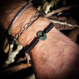 NZ Greenstone Pounamu One Off Macrame Bracelet (1A3-836)