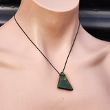 Natural Greenstone Pendant Necklace (AJJC2456)