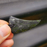 NZ Greenstone Pounamu Tooth Pendant Necklace (N431)