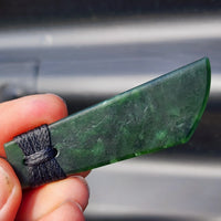 NZ Greenstone Pounamu Toki Pendant Necklace (N313)