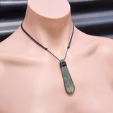 NZ Greenstone Pounamu Toki Pendant Necklace (N443)