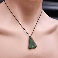 Natural Greenstone Pendant Necklace (AJJC2421)