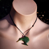 NZ Greenstone Pounamu Kiwi Pendant Necklace (N1028)