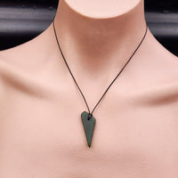 Natural Greenstone Pendant Necklace (AJJC2396)
