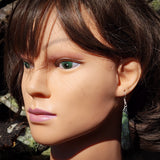 NZ Greenstone Pounamu Hanging Hook Earrings (N631)
