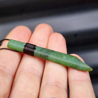 NZ Greenstone Pounamu Toki Pendant Necklace (N156)