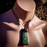 NZ Greenstone Pounamu Toki Pendant Necklace (N1043)