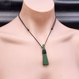 NZ Greenstone Pounamu Toki Pendant Necklace (N449)