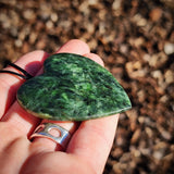 NZ Greenstone Pounamu Heart Pendant Necklace (N1038)