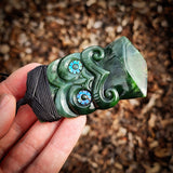 Natural Jade Tiki Toki Pendant Necklace (N1119)
