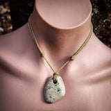 NZ Matrix Rodingite / Diopside Freeform Pendant Necklace (N1171)
