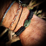 NZ Greenstone Pounamu One Off Macrame Bracelet (1A3-829)