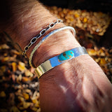 Solid 925 Sterling Silver & Natural Turquoise Cuff Bracelet