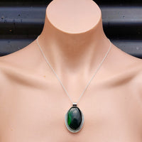Solid Sterling Silver & Green Labradorite Handmade Necklace
