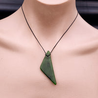 Natural Greenstone Pendant Necklace (AJJC2357)