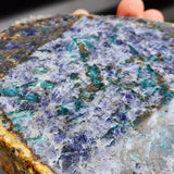 1.8kg Natural Iolite with Green Tourmaline Carving Slice (R14B475)