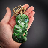 Natural Jade Hei Tiki Pendant Necklace (N2170)