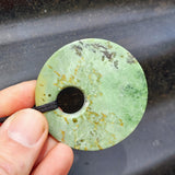 NZ Greenstone Pounamu Disk Pendant Necklace (N460)