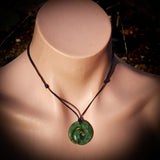 NZ Greenstone / Pounamu Koru Pendant Necklace (N777)