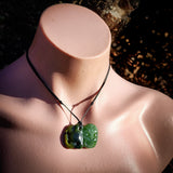 Natural Nephrite Jade Tiki Pendant Necklace (N967)