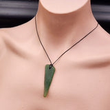 Natural Greenstone Pendant Necklace (AJJC2397)