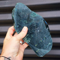 871g Raw New Zealand Greenstone / Pounamu Carving Slice (R14B226)