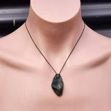 Natural Greenstone Pendant Necklace (AJJC2440)
