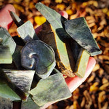 500g Raw NZ Greenstone Pounamu Nephrite Carving Slices Offcuts (R14B619)