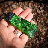 Natural Jade Double Koru Toki Pendant Necklace (N1208)