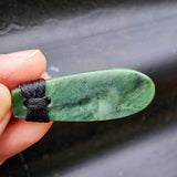 NZ Greenstone Pounamu Toki Pendant Necklace (N387)