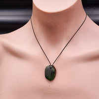 Natural Greenstone Pendant Necklace (AJJC2429)
