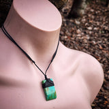 Genuine Arizona Turquoise Toki Pendant Necklace (N1167)