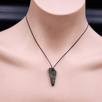 Natural Greenstone Pendant Necklace (AJJC2360)