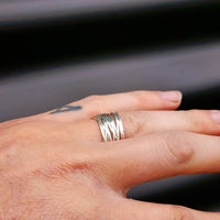 (R) Handmade Solid Sterling Silver Multilayer Ring